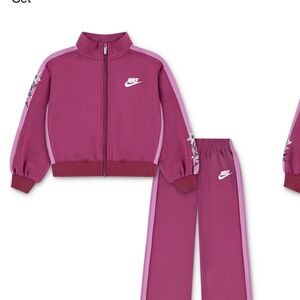 Nike Kids' Magenta Tracksuit with White Logo